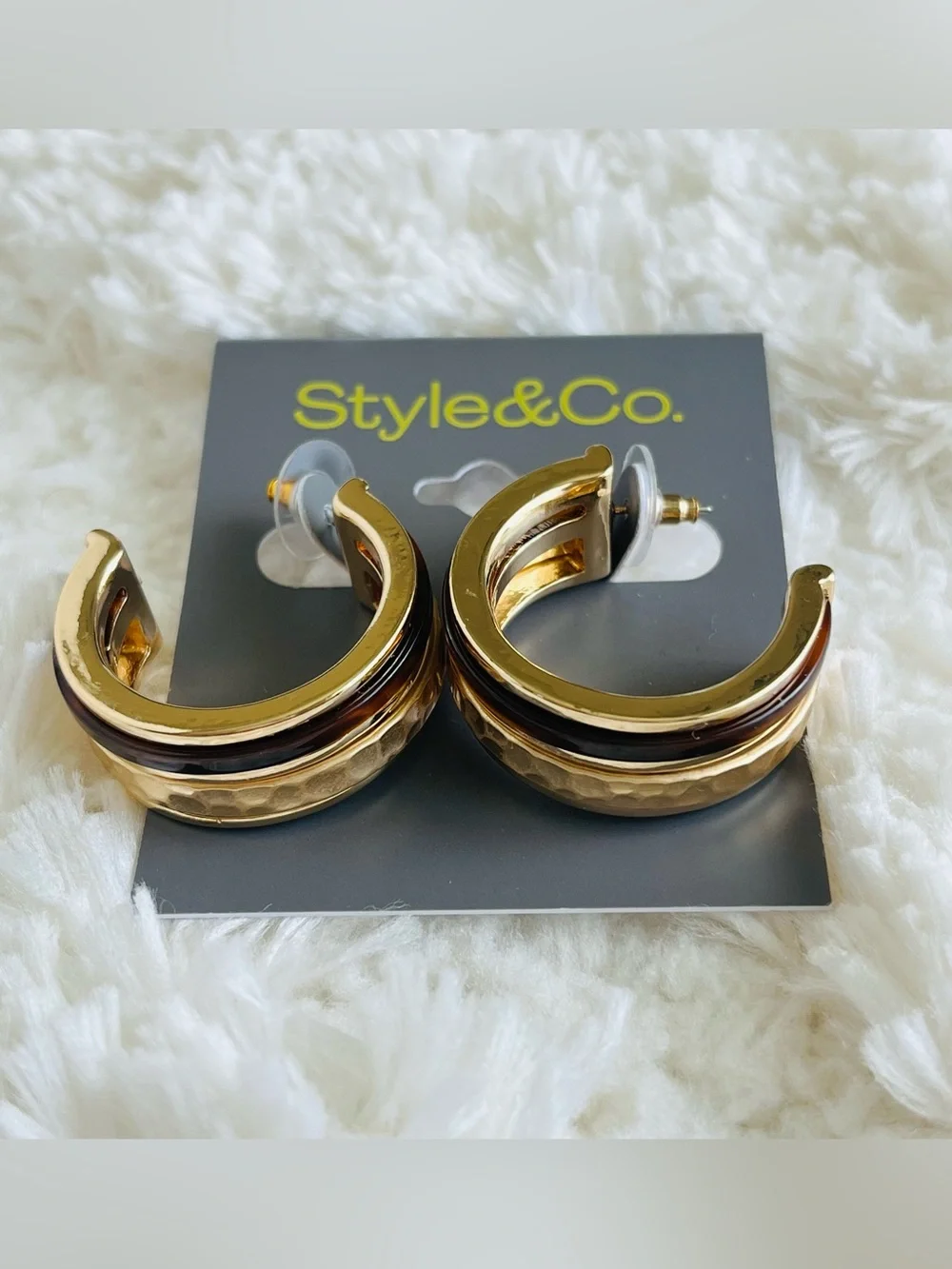 Style & Co Inlay Hoop Earrings